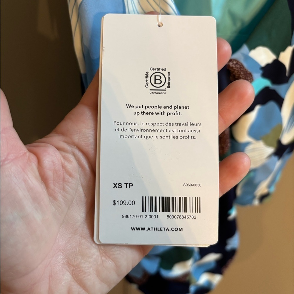 NWT Athleta Seychelles hero bloom dress blue one piece swimsuit XS - Picture 8 of 9